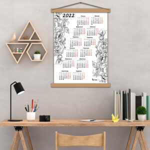 Авторський настінний календар 2022 з розфарбуванням Квіти
