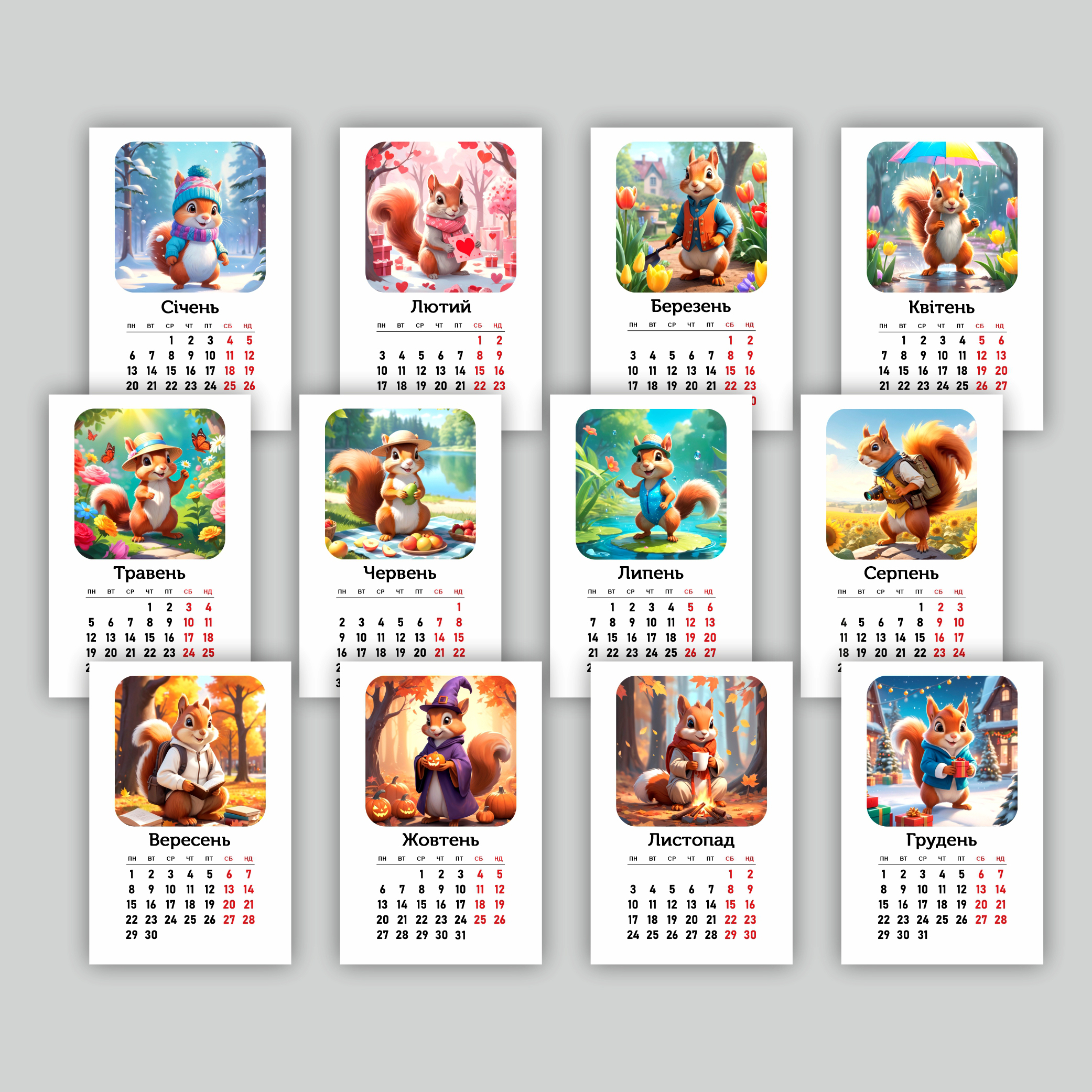 Придбати в інтернет-магазині подарунків Dreams - Календар 2026 Подорож білочки Календар 2026 Подорож білочки
